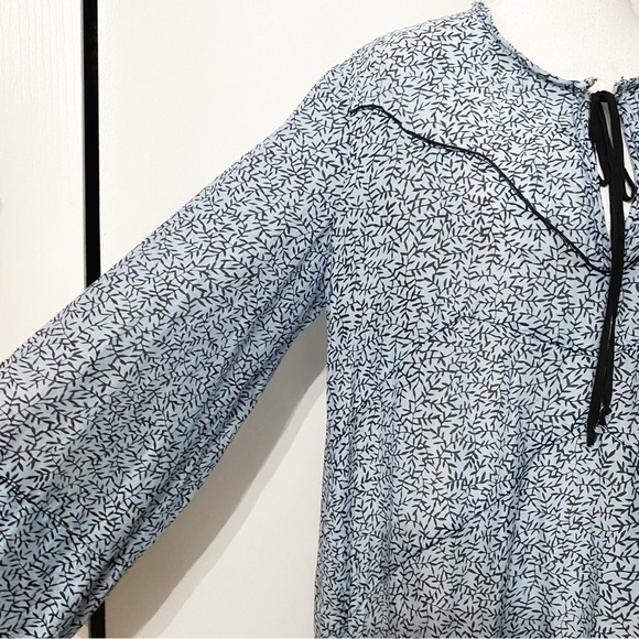 DOROTHEE SCHUMACHER SILK BLEND TIE NECK KEYHOLE OVERSIZED RUFFLE DRESS - 4 - Picture 4 of 10